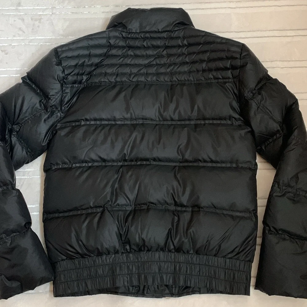 Faith Connexion Designer Down Feather Black Puffer Bomber Jacket